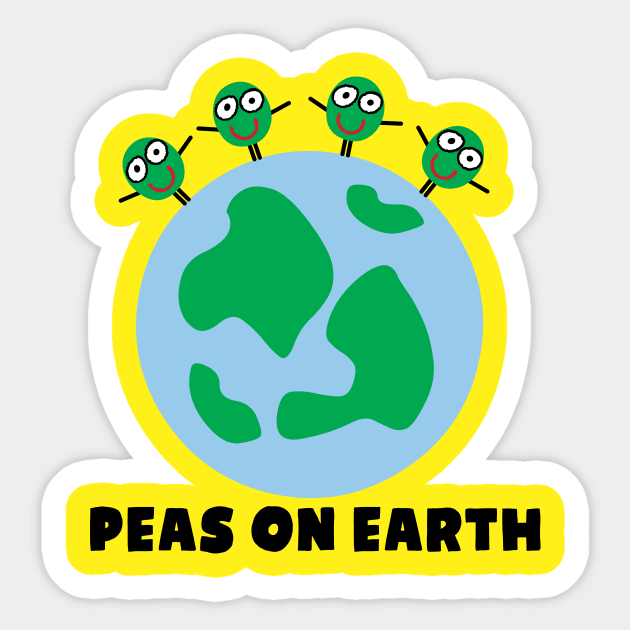 PEAS ON EARTH Sticker by toddgoldmanart